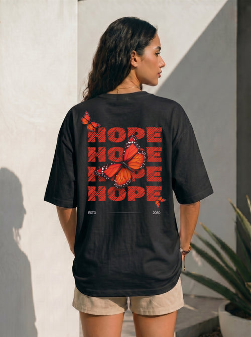 Hope Butterfly Oversized Graphic T-Shirt