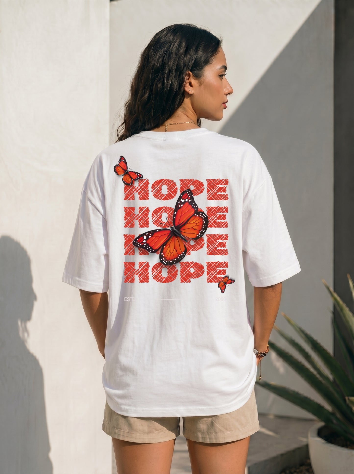 Hope Butterfly Oversized Graphic T-Shirt