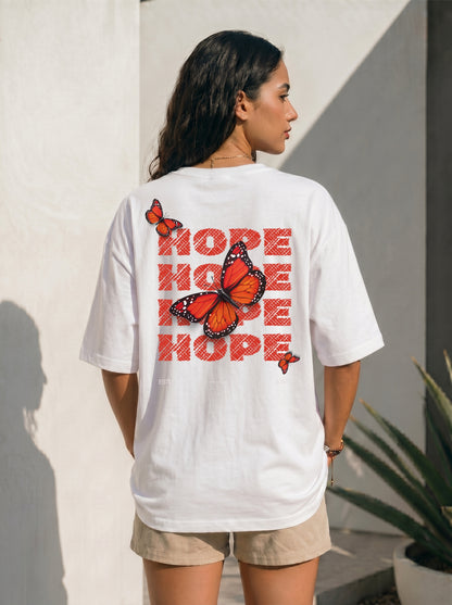 Hope Butterfly Oversized Graphic T-Shirt