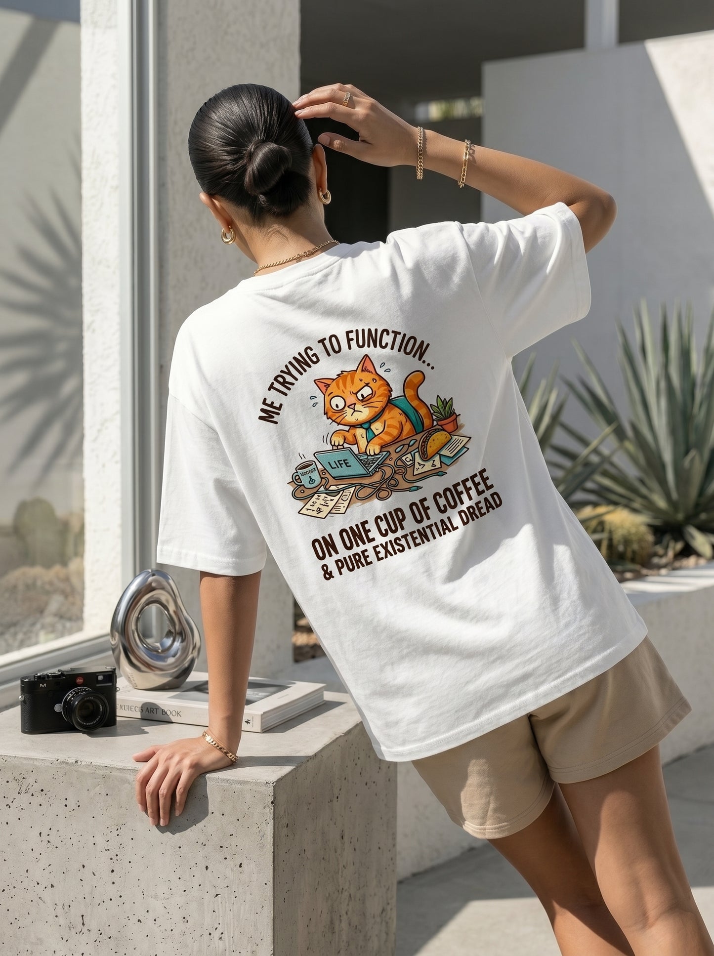 Me Trying To Function On One Cup Of Coffee Oversized T-Shirt