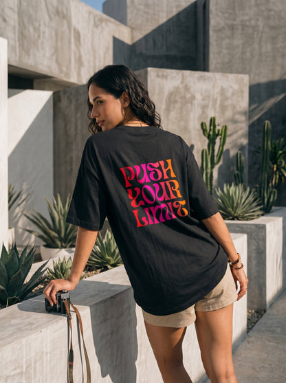 Push Your Limit Oversized Graphic T-Shirt