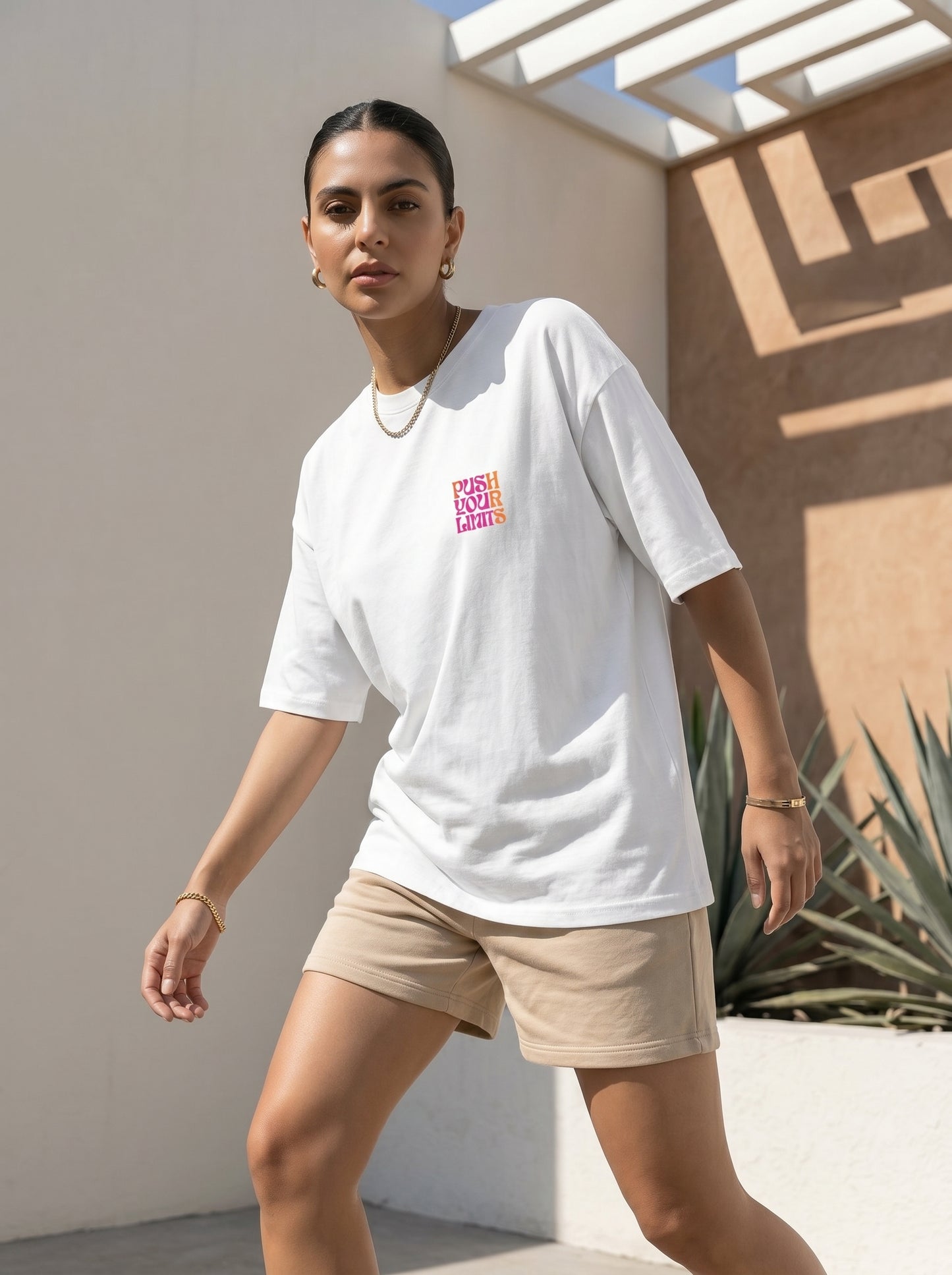 Push Your Limit Oversized Graphic T-Shirt