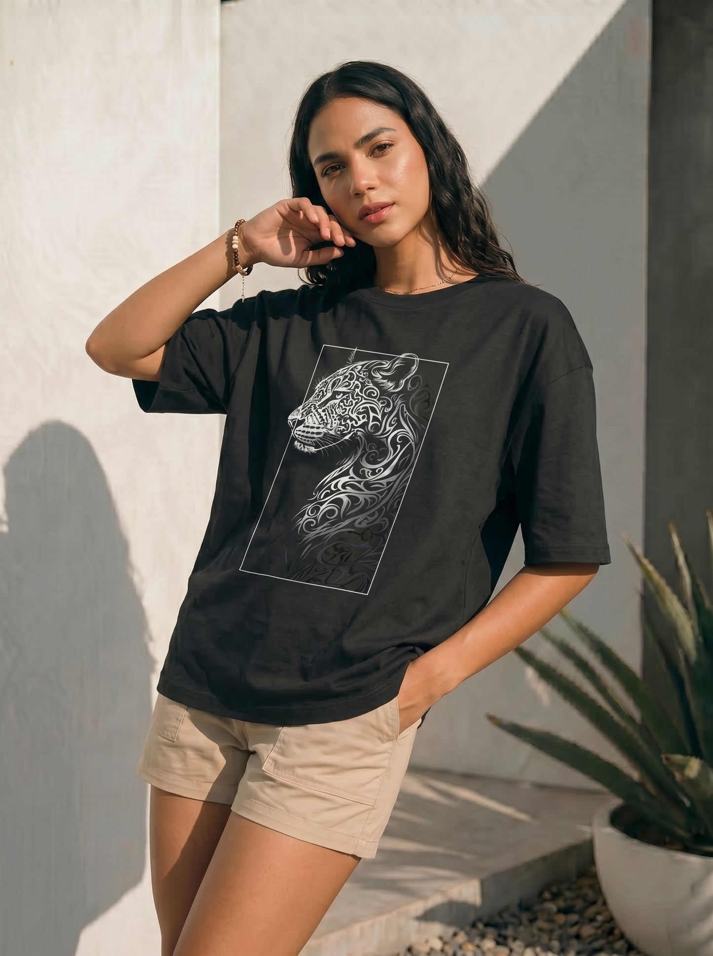 Tribal Leopard Oversized Tee