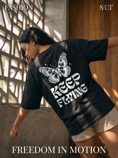 Keep Flying Butterfly Oversized Tee
