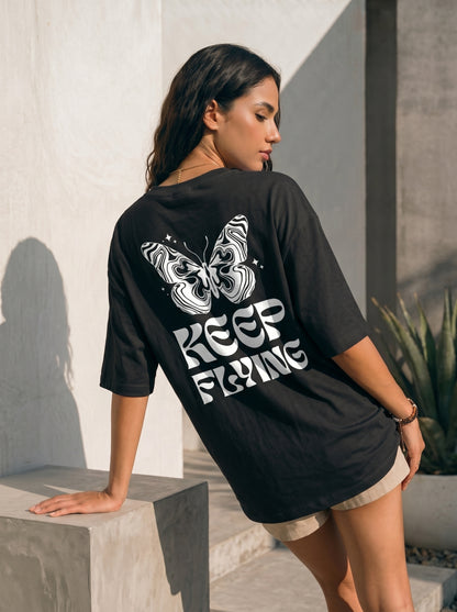 Keep Flying Butterfly Oversized Tee