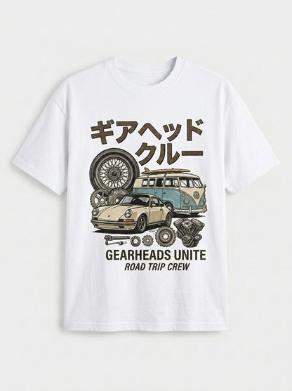 Gearheads Unite Oversized Graphic Tee
