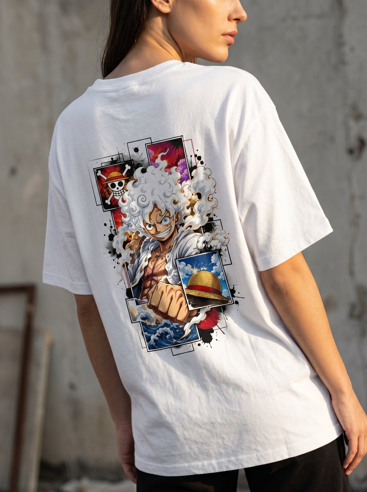 Luffy Gear 5 – Sun God Nika | One Piece Oversized Tee