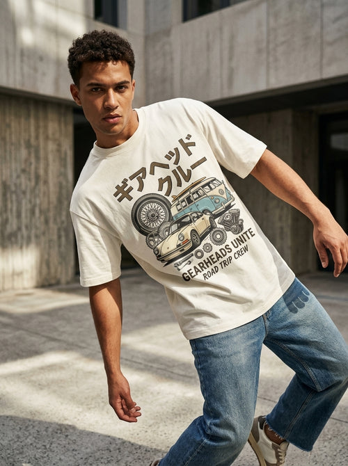 Gearheads Unite Oversized Graphic Tee
