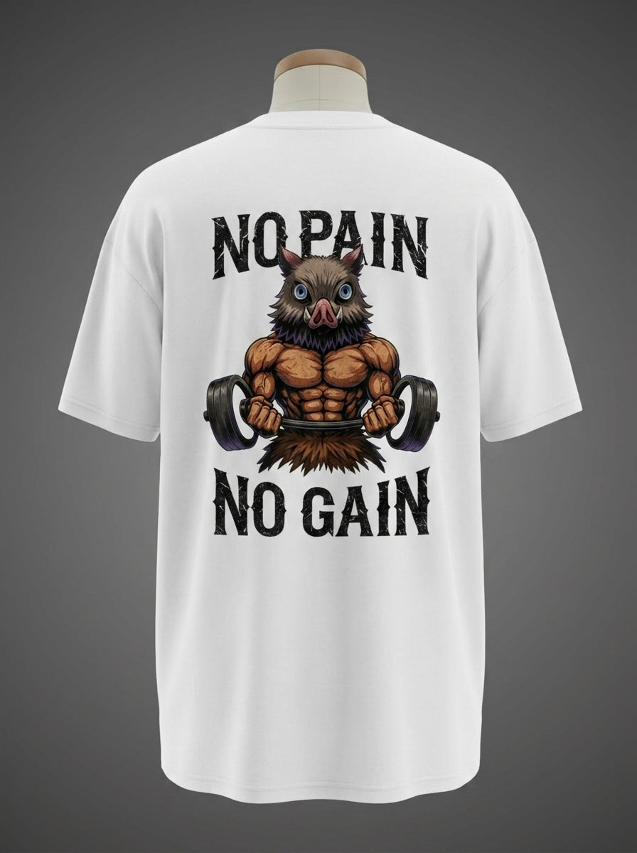 No Pain No Gain Oversized Tee – Beast Mode Activated