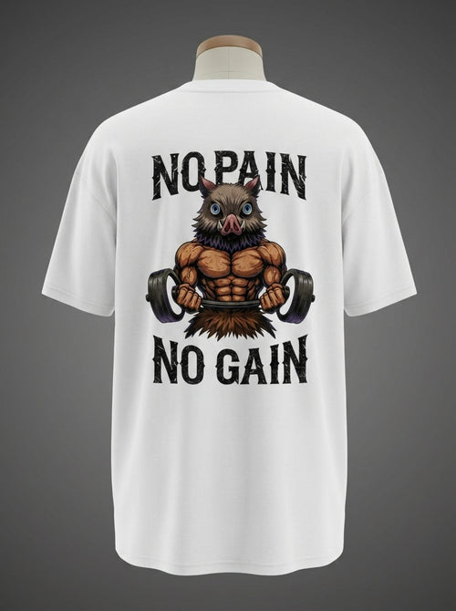 No Pain No Gain Oversized Tee – Beast Mode Activated