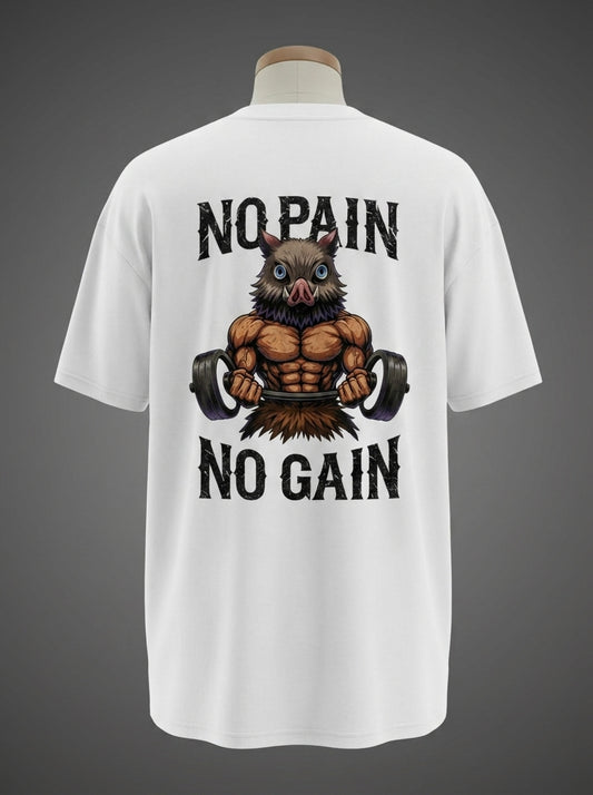 No Pain No Gain Oversized Tee – Beast Mode Activated