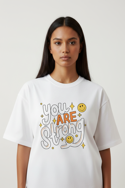 Hajar White You Are Strong Front