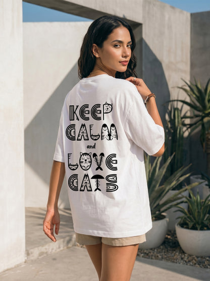 Keep Calm and Love Cats Graphic Tee