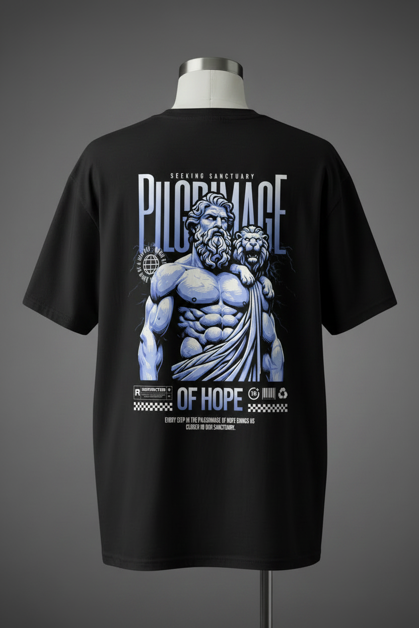 Pilgrimage of Hope Oversized Tee – Black Back