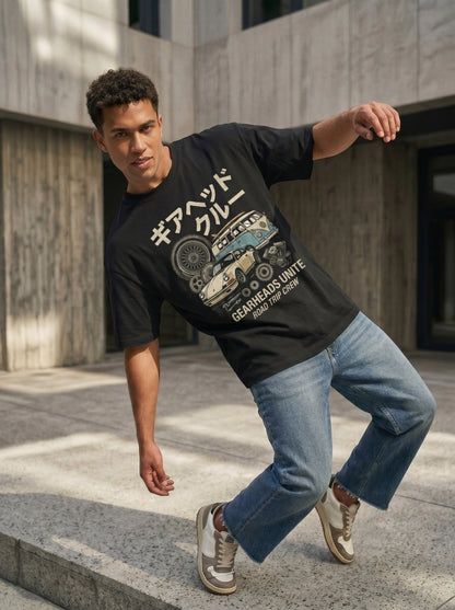 Gearheads Unite Oversized Graphic Tee