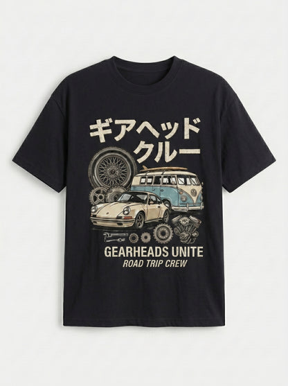 Gearheads Unite Oversized Graphic Tee
