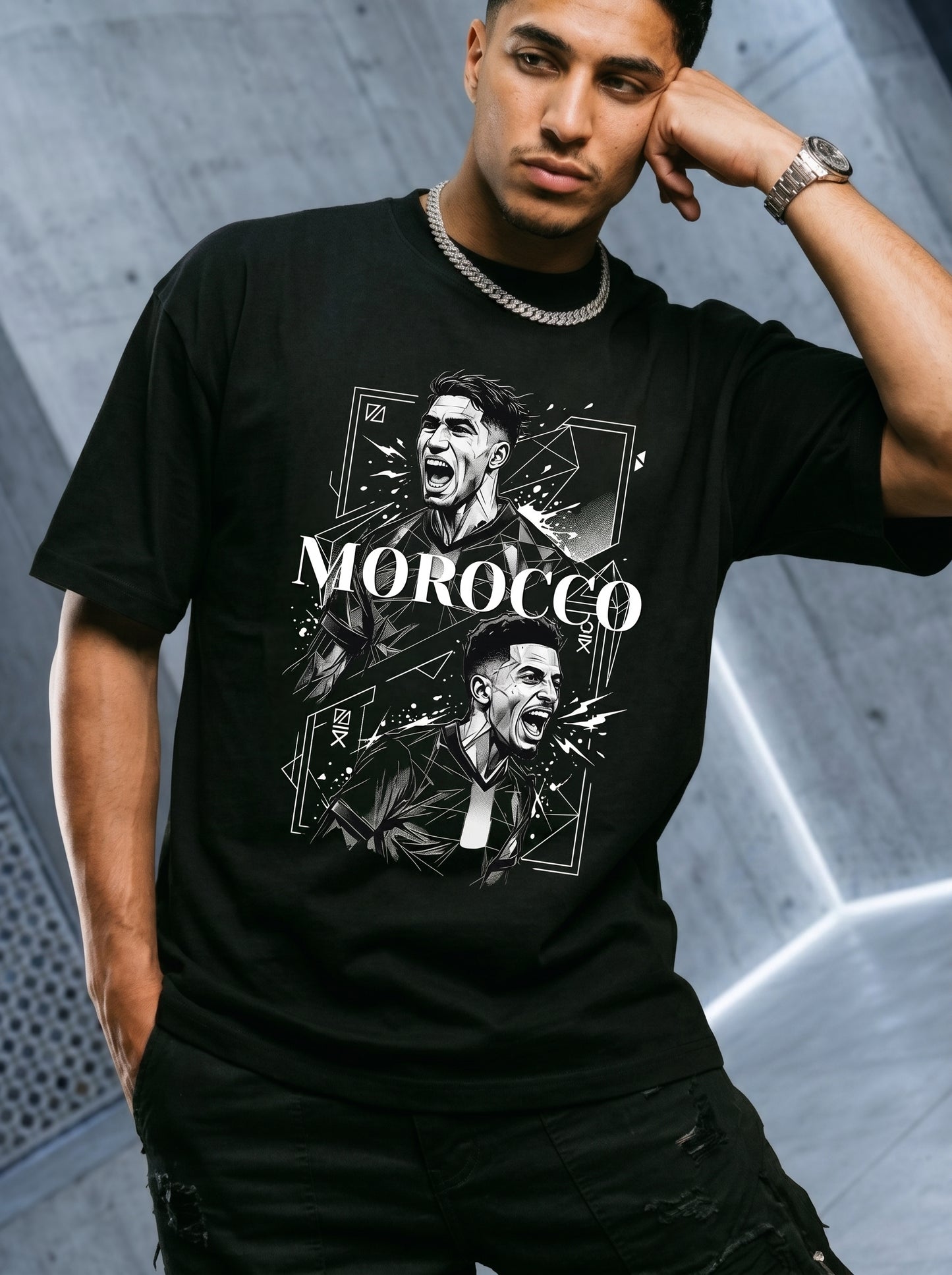 Morocco Warriors Oversized Tee – Black Edition