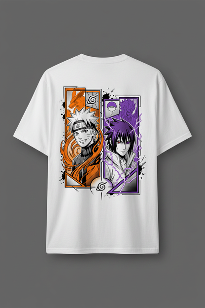 Naruto & Sasuke – White Tee Back
