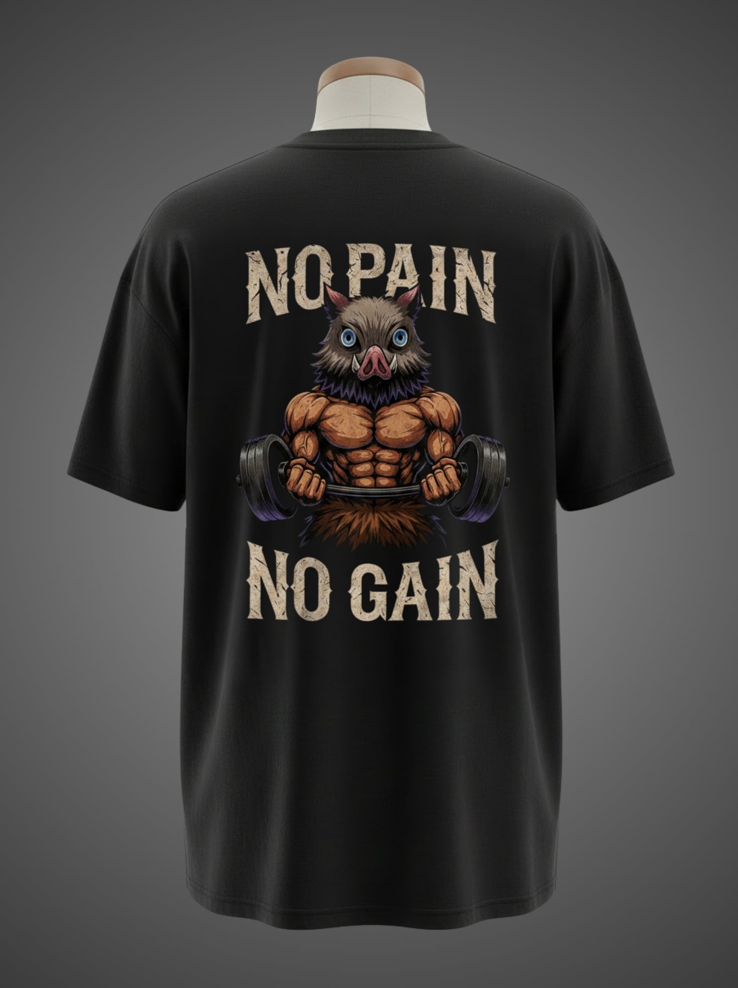No Pain No Gain Oversized Tee – Beast Mode Activated