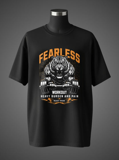 Fearless Oversized Tee – Beast Mode Workout