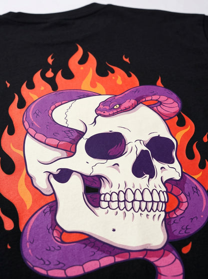 Skull & Serpent Flame Graphic Tee