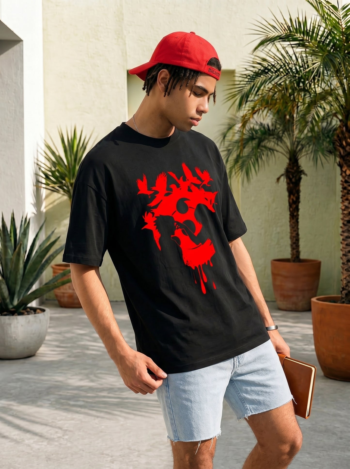 Uchiha Clan Oversized Anime Tee – Sasuke & Itachi